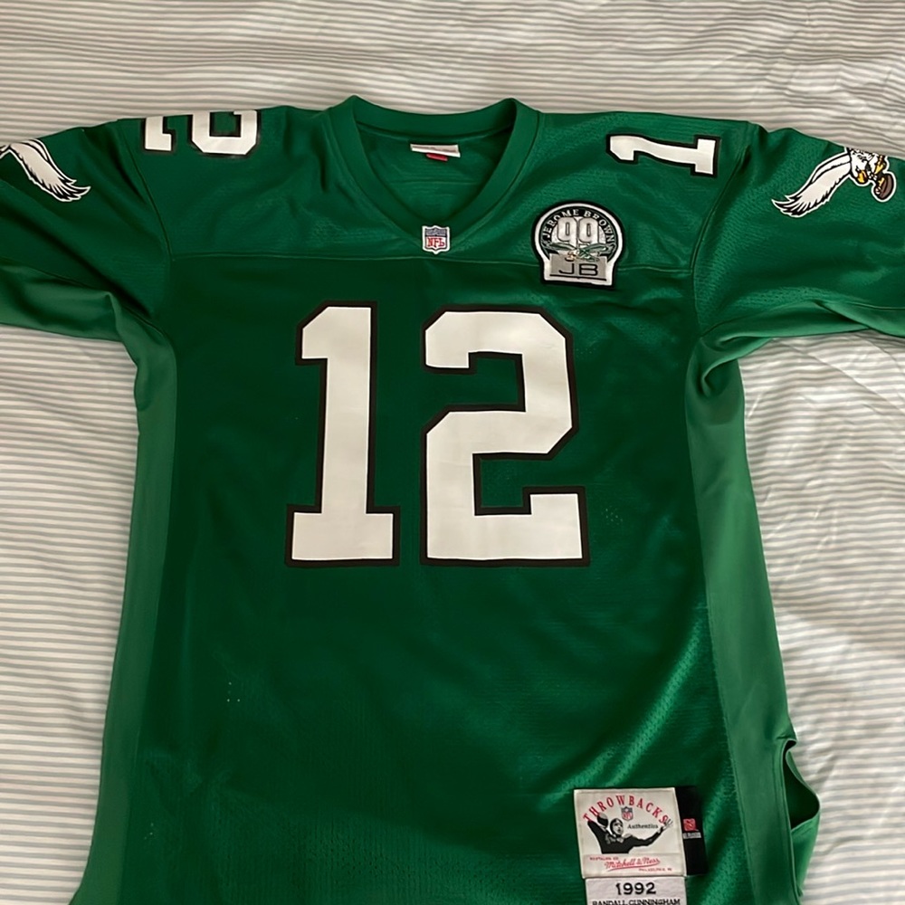 Authentic Mitchell & Ness Philadelphia Eagles Kelly Green Cunningham Jersey - L
